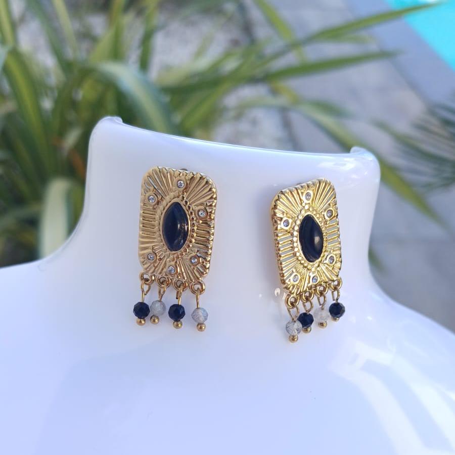 Boucles d'oreilles "RÊVE GYPSY" dorées – Bijou femme bohème chic en acier inoxydable, tendance 2025