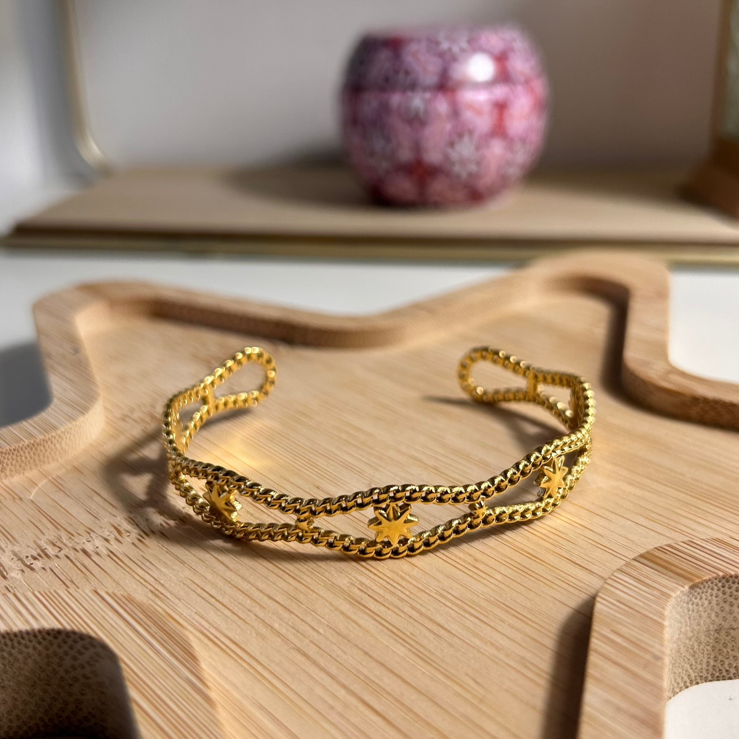 Jonc "Eloïse" – Bracelet filigrane en acier inoxydable