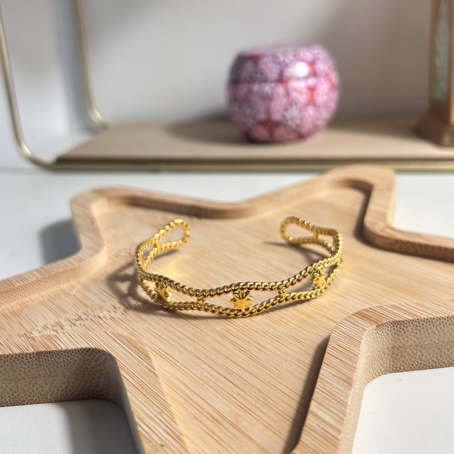 Jonc "Eloïse" – Bracelet filigrane en acier inoxydable