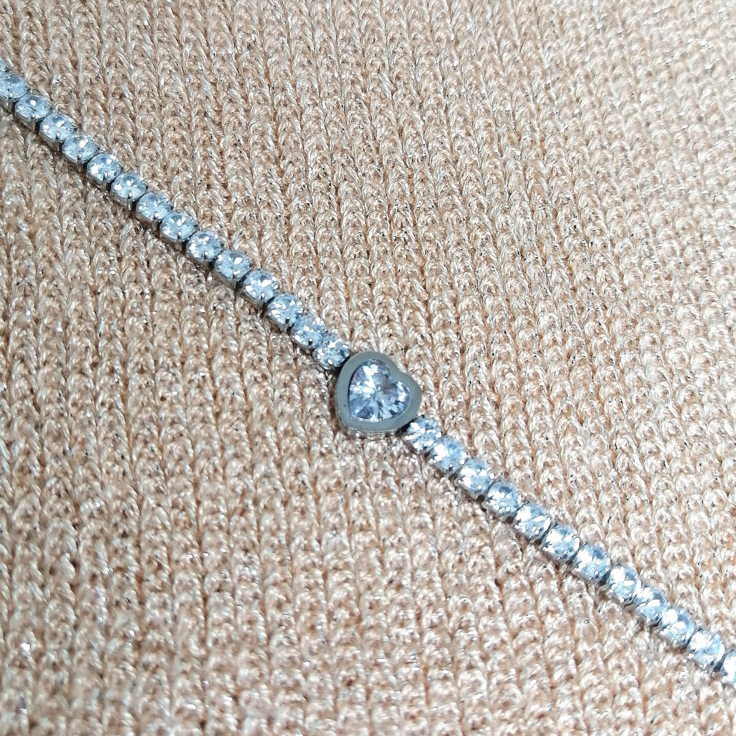 Bracelet GEORGINA argenté avec zircons – Acier inoxydable