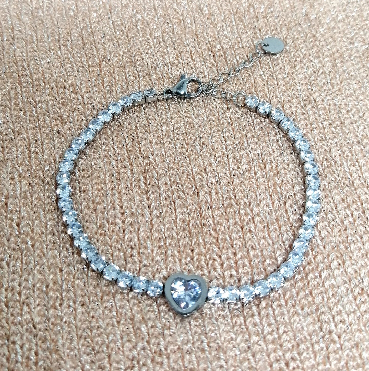 Bracelet GEORGINA argenté avec zircons – Acier inoxydable