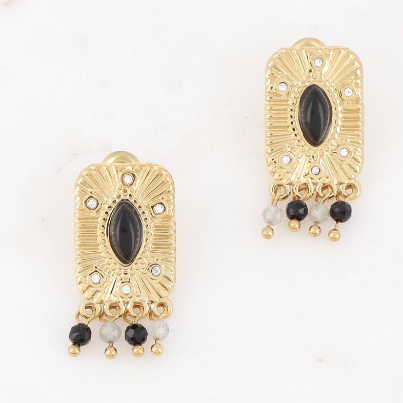 Boucles d'oreilles "RÊVE GYPSY" dorées – Bijou femme bohème chic en acier inoxydable, tendance 2025