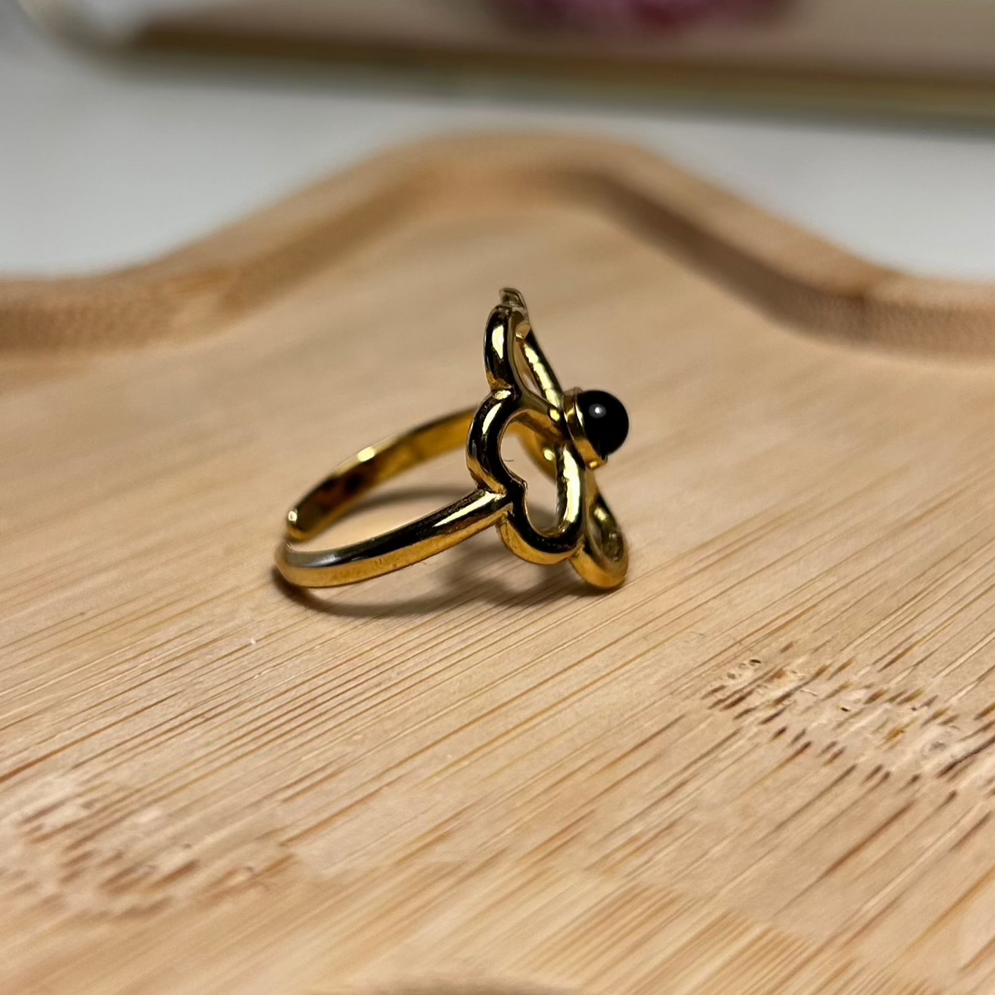 Bague "INAYA" Dorée en Acier Inoxydable