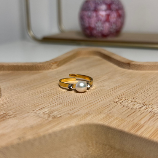 Bague 2 Rangs Lisse et Tréssée - Les Fleurs Bague 2 Rangs Lisse et Tréssée - Les Fleurs